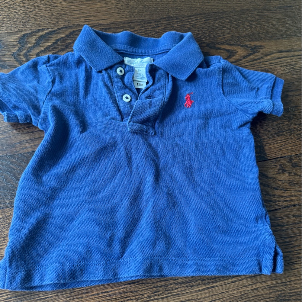 Ralph Lauren Kids Blue Polo Shirt with Red Logo